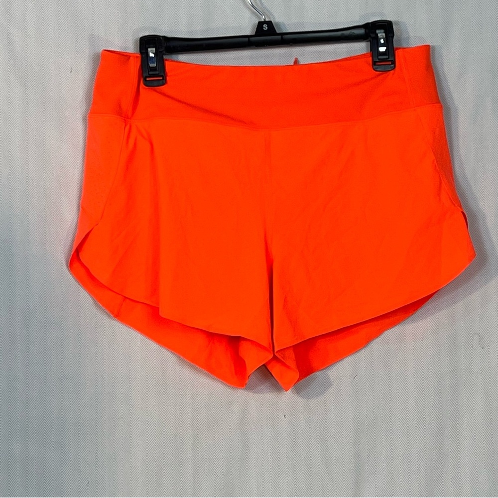 Athleta Women's High-Waist Active Shorts in Bright Orange - Picture 3 of 6